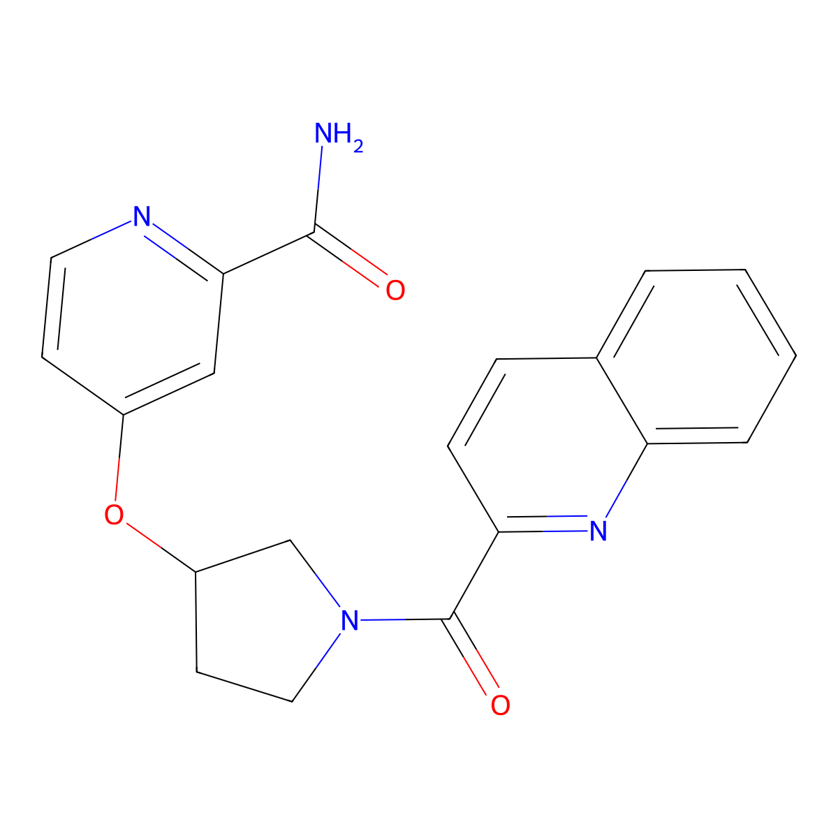 4-((1-(Quinoline-2-carbonyl)pyrrolidin-3-yl)oxy)picolinamide molecular structure, CAS 2034432-95-4