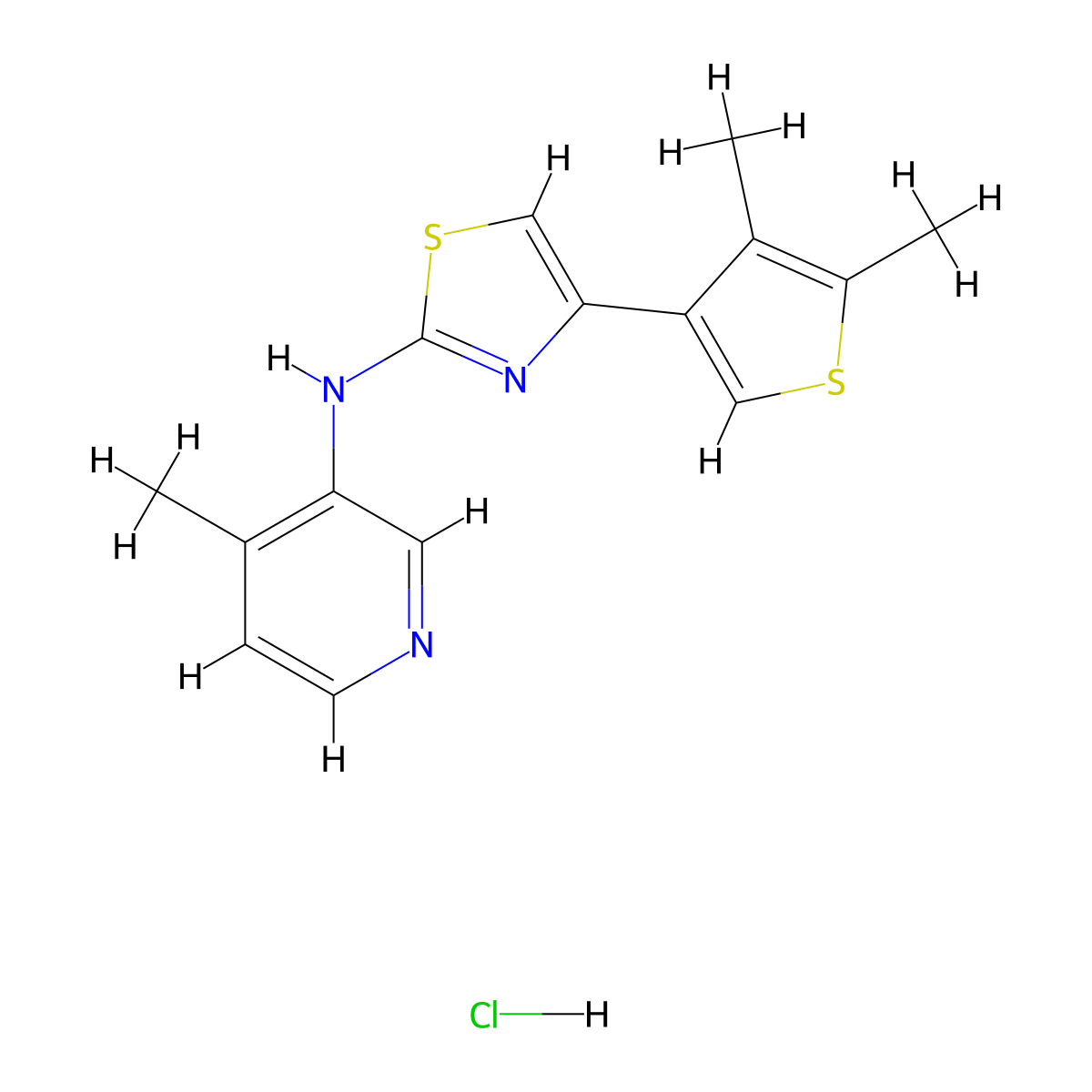 4-(4,5-dimethylthiophen-3-yl)-N-(4-methylpyridin-3-yl)thiazol-2-amine hydrochloride molecular structure, CAS 2034433-02-6