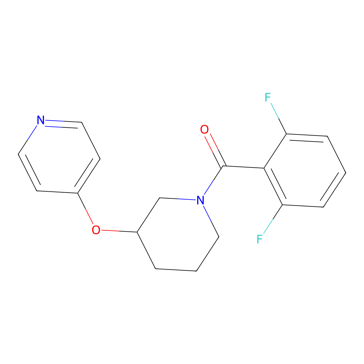 (2,6-Difluorophenyl)(3-(pyridin-4-yloxy)piperidin-1-yl)methanone molecular structure, CAS 2034433-06-0