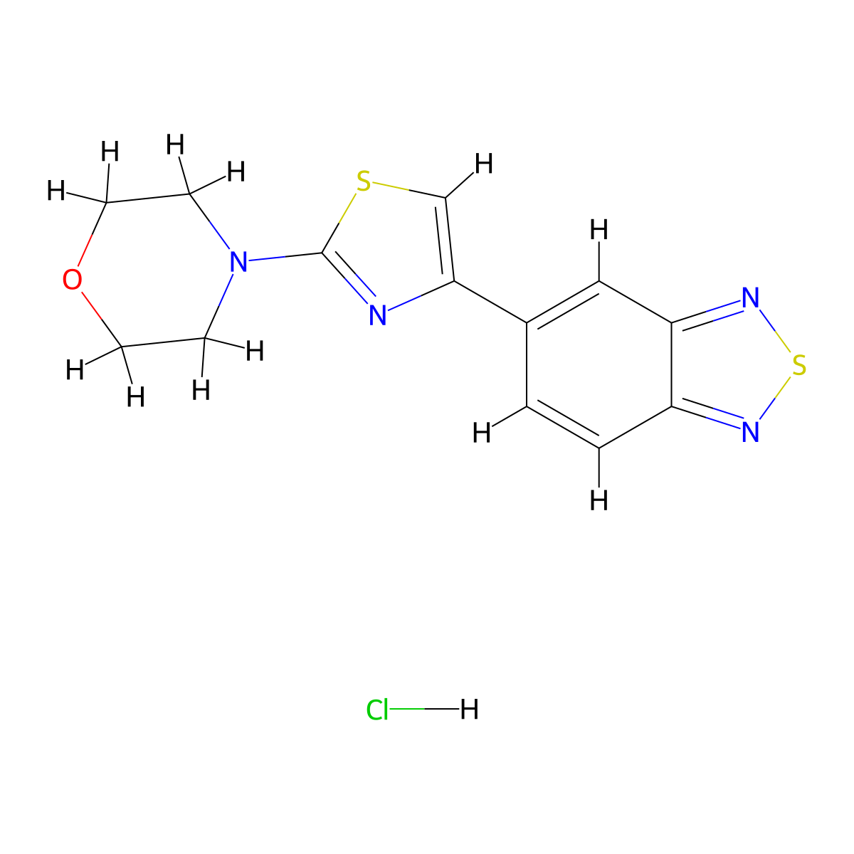 4-(4-(Benzo[c][1,2,5]thiadiazol-5-yl)thiazol-2-yl)morpholine hydrochloride molecular structure, CAS 2034433-08-2