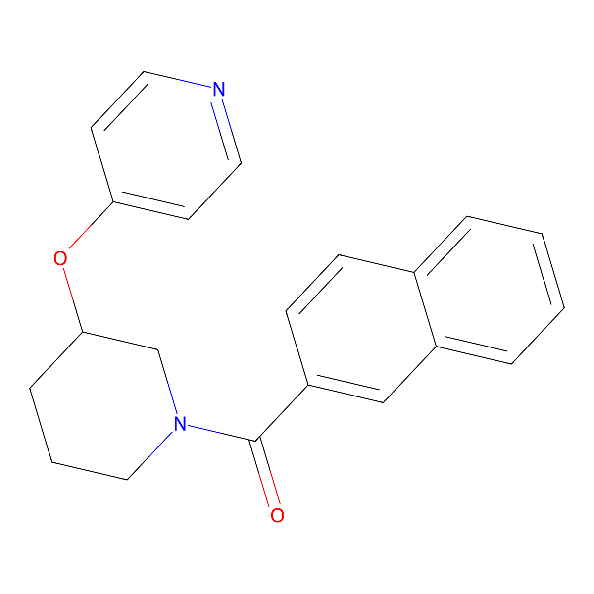 Naphthalen-2-yl(3-(pyridin-4-yloxy)piperidin-1-yl)methanone molecular structure, CAS 2034433-13-9