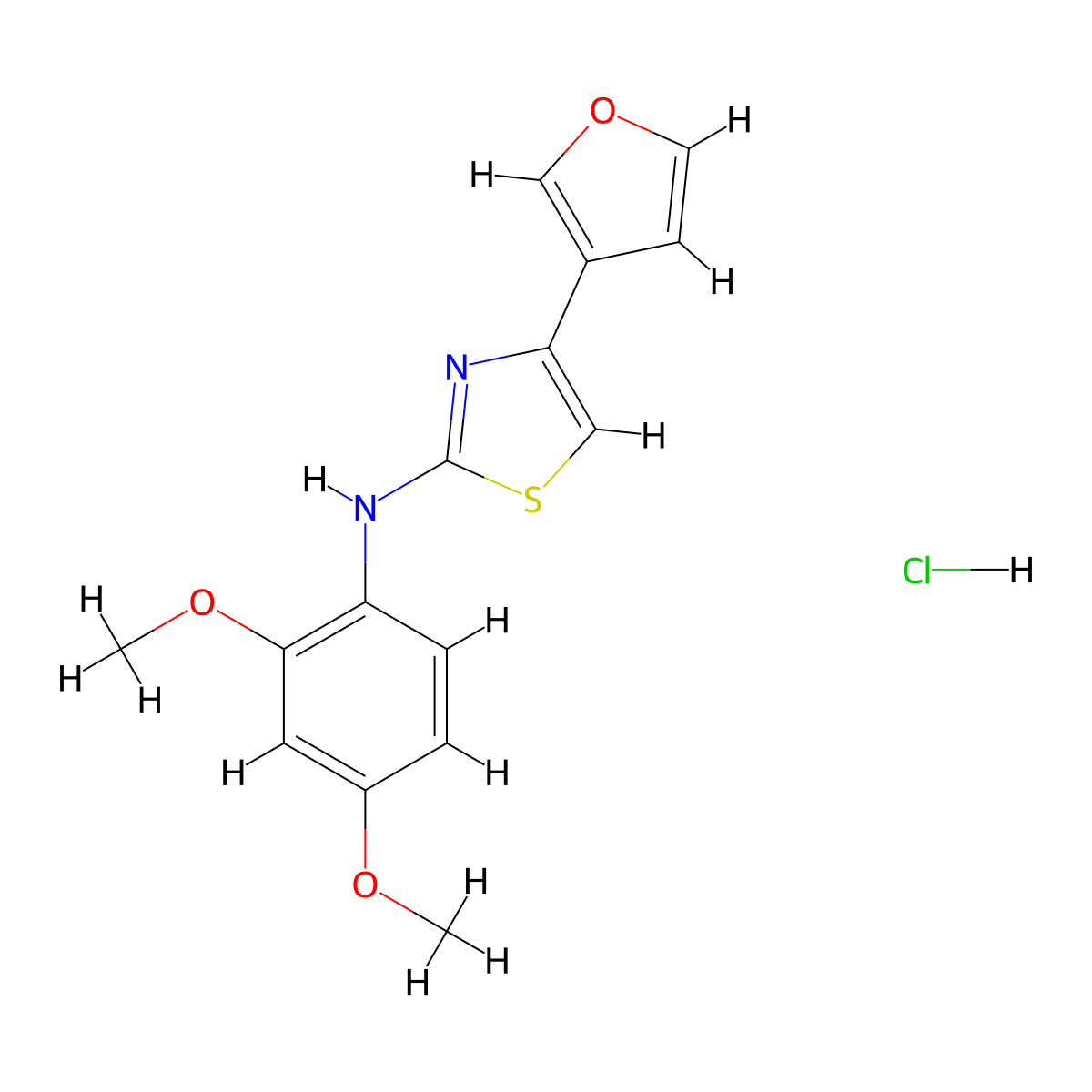 N-(2,4-dimethoxyphenyl)-4-(furan-3-yl)thiazol-2-amine hydrochloride molecular structure, CAS 2034433-18-4