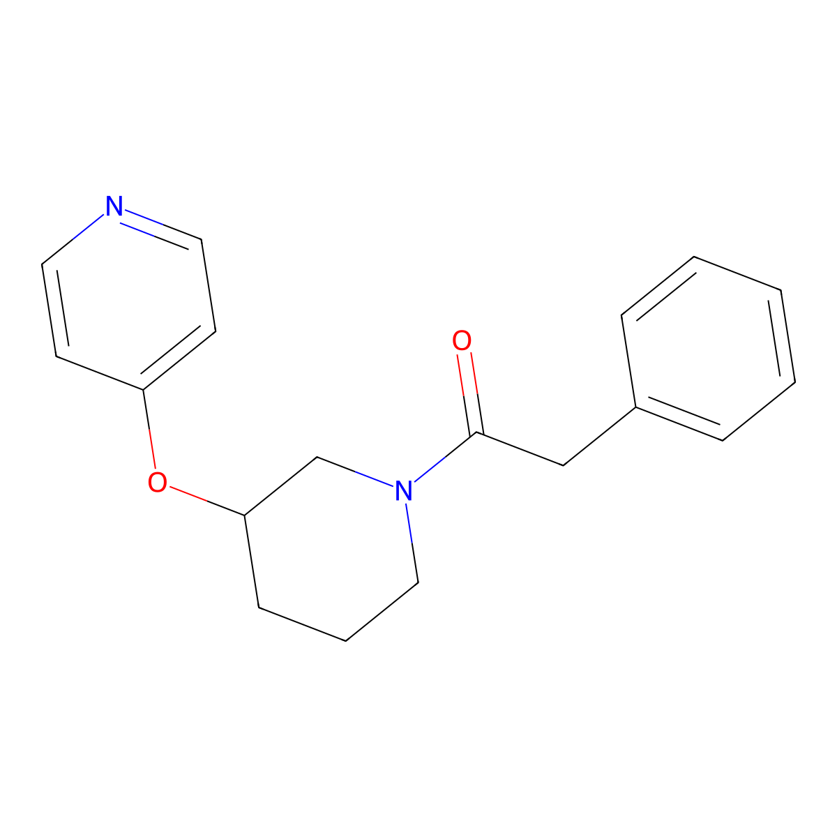 2-Phenyl-1-(3-(pyridin-4-yloxy)piperidin-1-yl)ethanone molecular structure, CAS 2034433-19-5