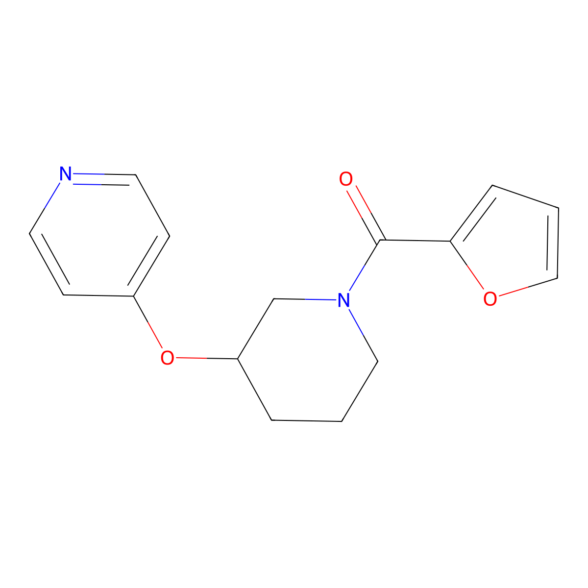 Furan-2-yl(3-(pyridin-4-yloxy)piperidin-1-yl)methanone molecular structure, CAS 2034433-24-2