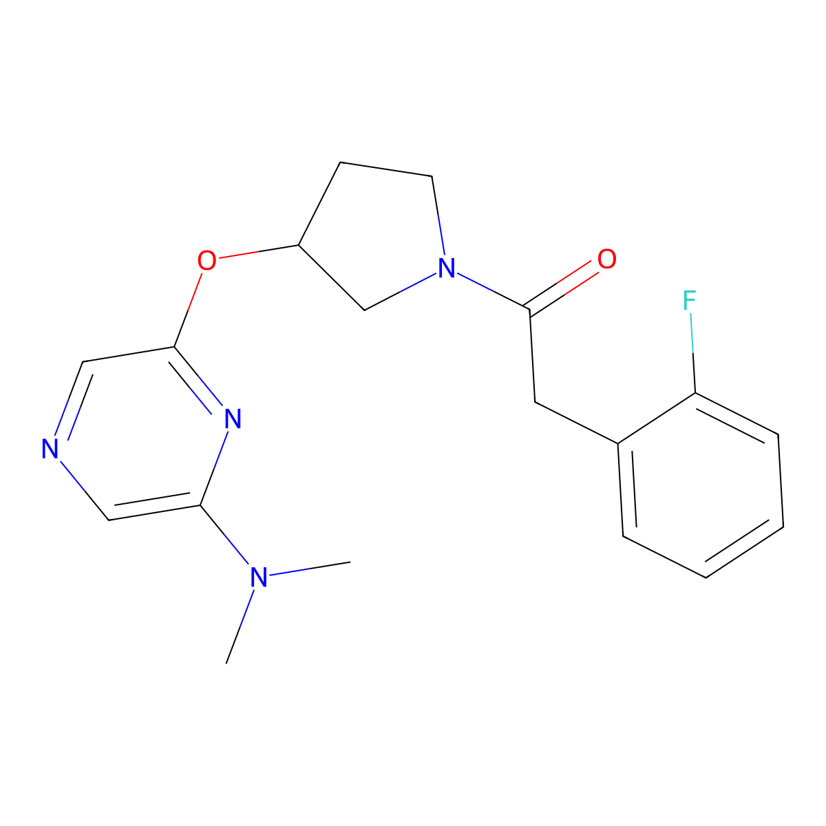 1-(3-((6-(Dimethylamino)pyrazin-2-yl)oxy)pyrrolidin-1-yl)-2-(2-fluorophenyl)ethanone molecular structure, CAS 2034433-25-3