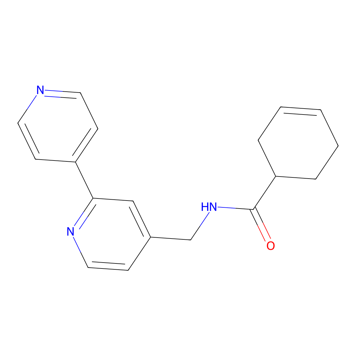 N-({[2,4'-bipyridine]-4-yl}methyl)cyclohex-3-ene-1-carboxamide molecular structure, CAS 2034433-30-0