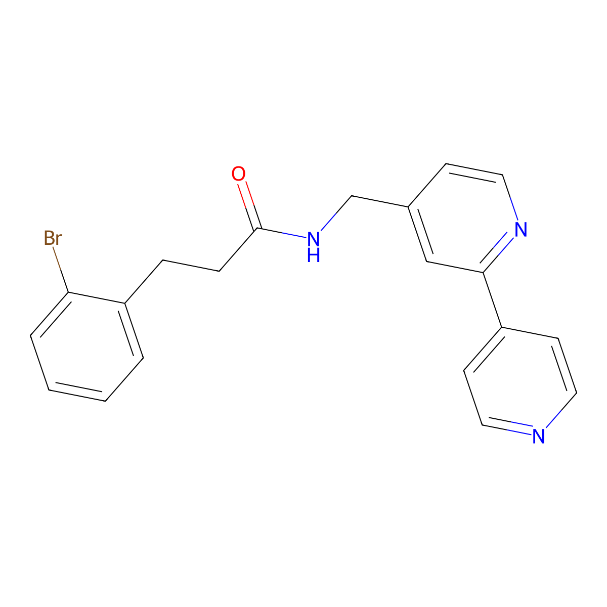 N-([2,4'-bipyridin]-4-ylmethyl)-3-(2-bromophenyl)propanamide molecular structure, CAS 2034433-35-5