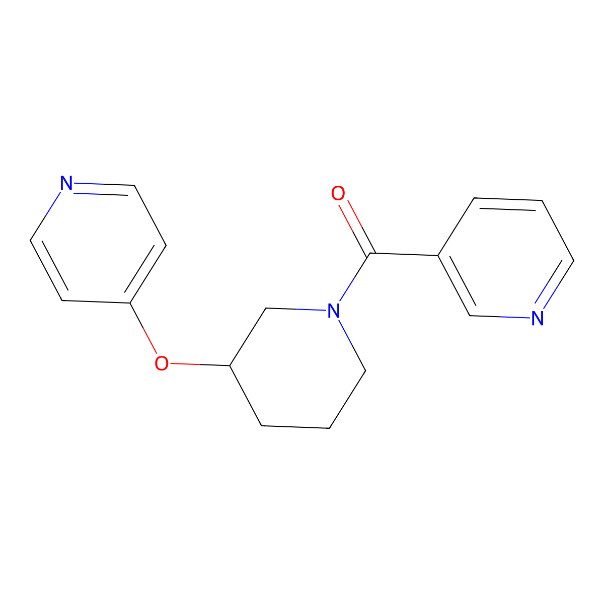 Pyridin-3-yl(3-(pyridin-4-yloxy)piperidin-1-yl)methanone molecular structure, CAS 2034433-42-4