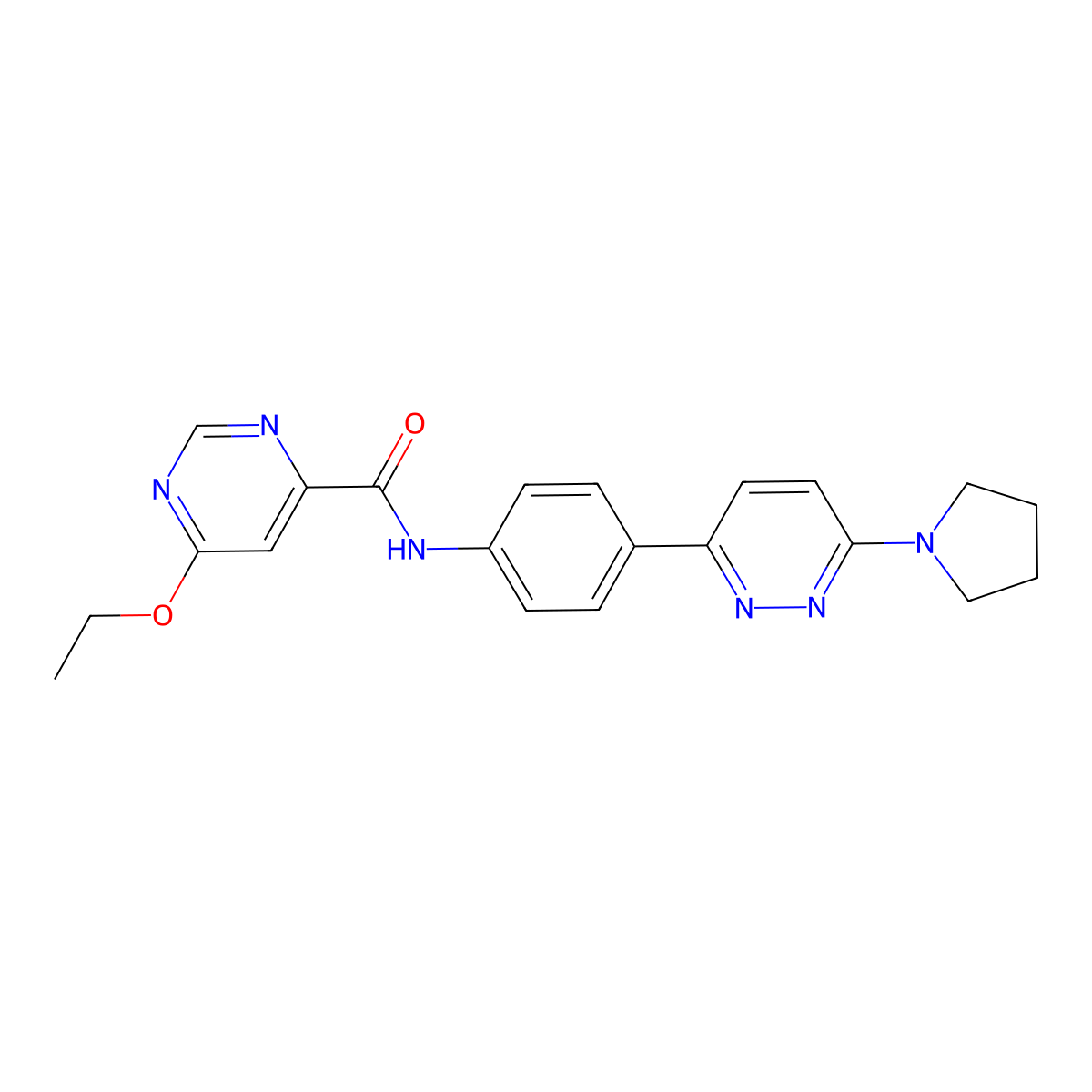 6-ethoxy-N-{4-[6-(pyrrolidin-1-yl)pyridazin-3-yl]phenyl}pyrimidine-4-carboxamide molecular structure, CAS 2034433-47-9