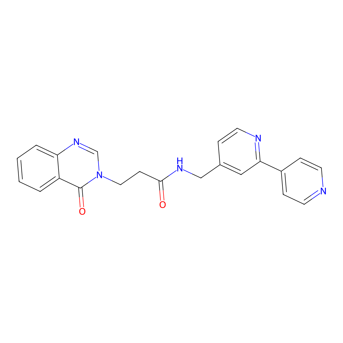 N-({[2,4'-bipyridine]-4-yl}methyl)-3-(4-oxo-3,4-dihydroquinazolin-3-yl)propanamide molecular structure, CAS 2034433-51-5