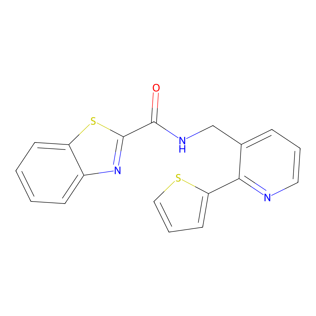 N-((2-(thiophen-2-yl)pyridin-3-yl)methyl)benzo[d]thiazole-2-carboxamide molecular structure, CAS 2034433-55-9