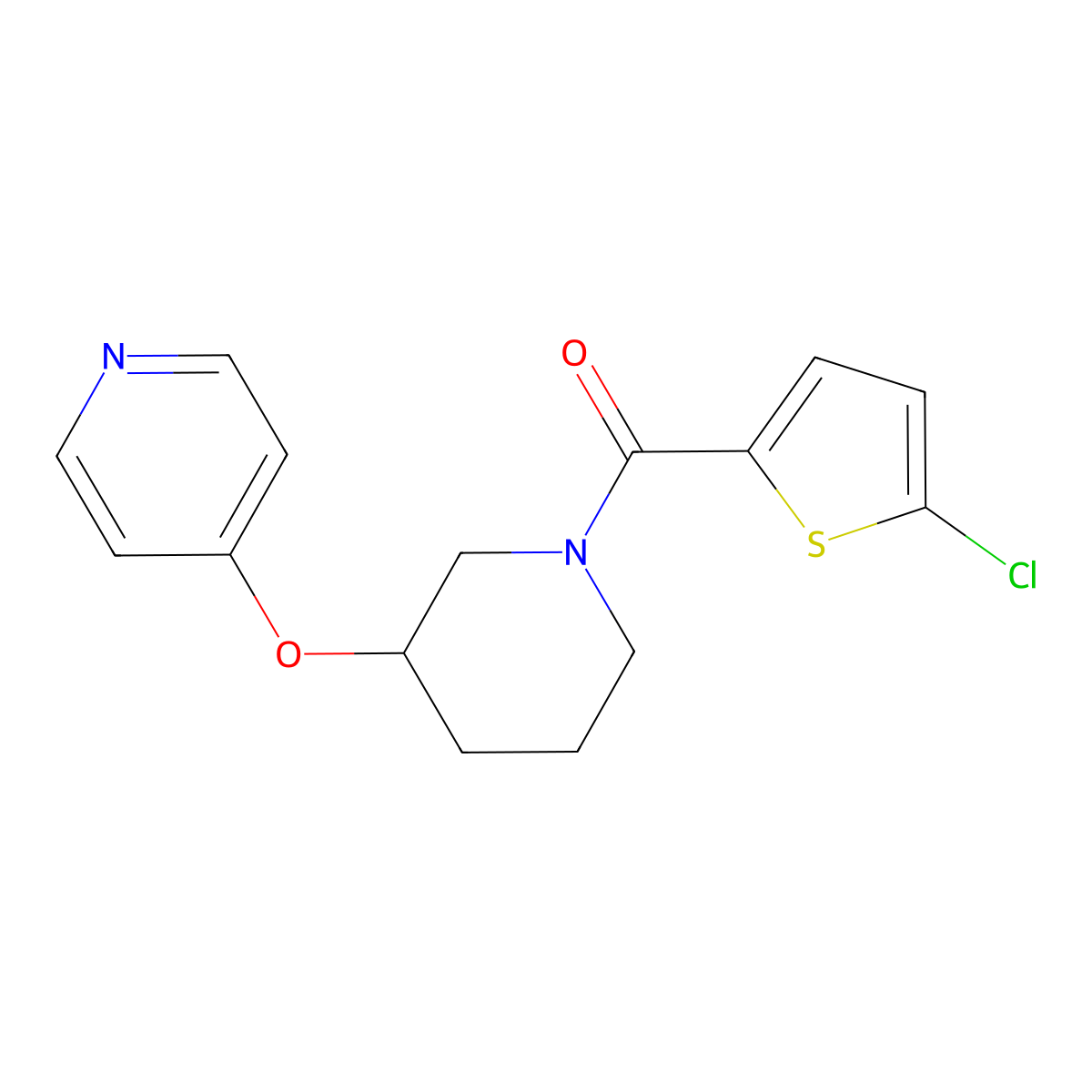 (5-Chlorothiophen-2-yl)(3-(pyridin-4-yloxy)piperidin-1-yl)methanone molecular structure, CAS 2034433-59-3