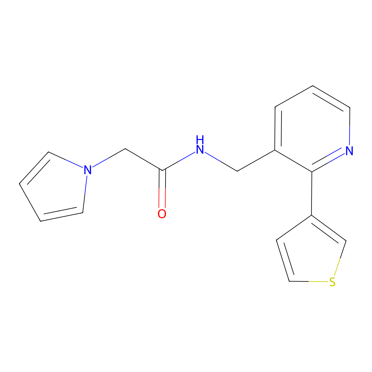 2-(1H-pyrrol-1-yl)-N-{[2-(thiophen-3-yl)pyridin-3-yl]methyl}acetamide molecular structure, CAS 2034433-62-8