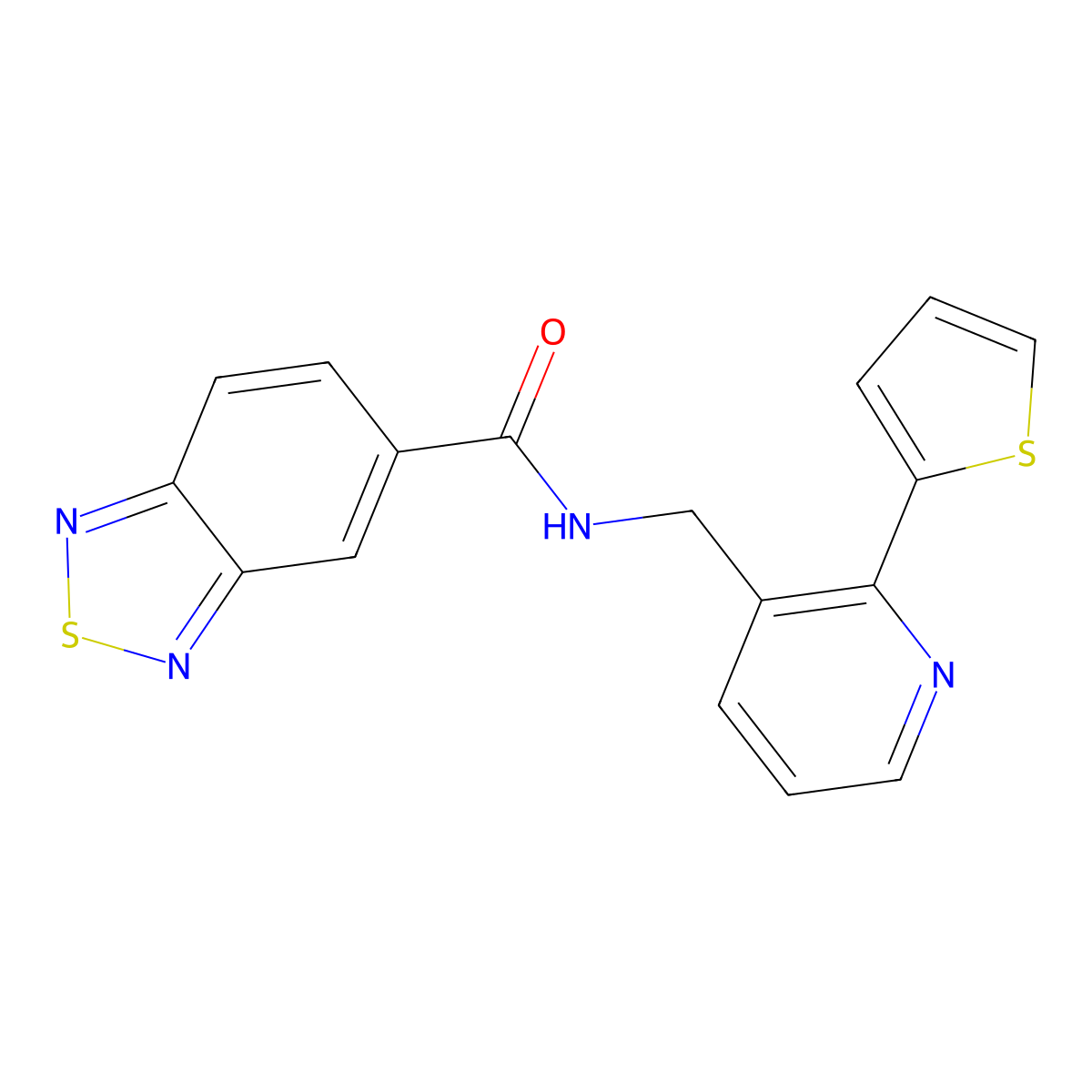 N-((2-(thiophen-2-yl)pyridin-3-yl)methyl)benzo[c][1,2,5]thiadiazole-5-carboxamide molecular structure, CAS 2034433-63-9