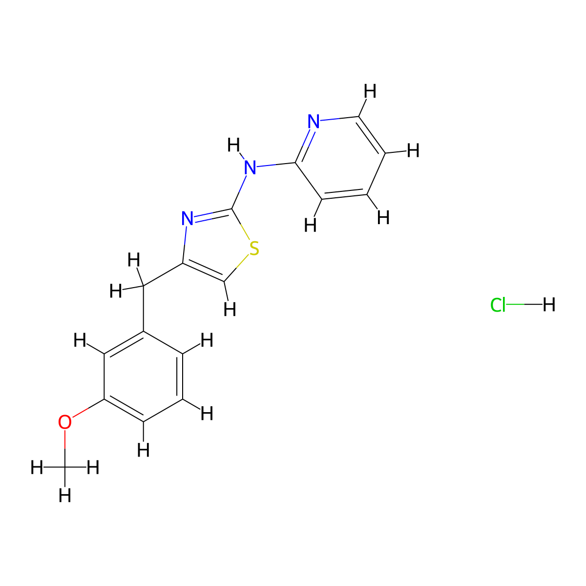 4-(3-methoxybenzyl)-N-(pyridin-2-yl)thiazol-2-amine hydrochloride molecular structure, CAS 2034433-65-1