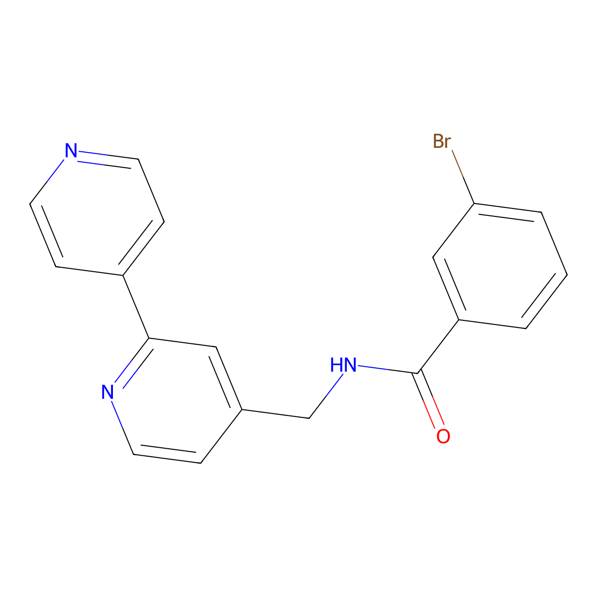 N-([2,4'-bipyridin]-4-ylmethyl)-3-bromobenzamide molecular structure, CAS 2034433-66-2