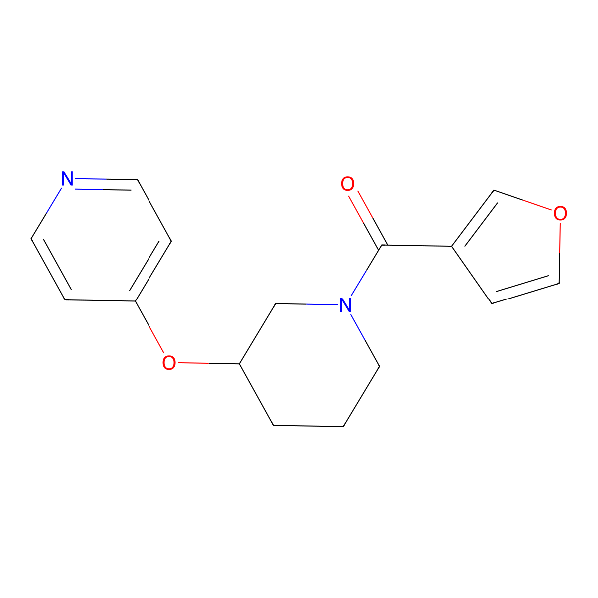Furan-3-yl(3-(pyridin-4-yloxy)piperidin-1-yl)methanone molecular structure, CAS 2034433-68-4