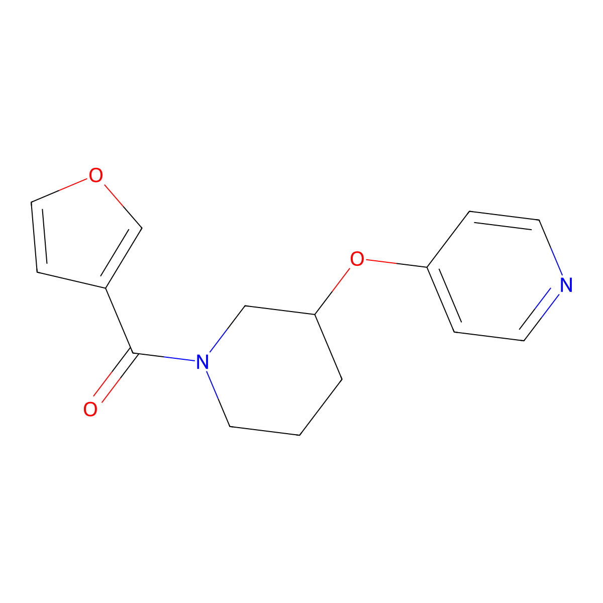 Furan-3-yl(3-(pyridin-4-yloxy)piperidin-1-yl)methanone molecular structure, CAS 2034433-68-4