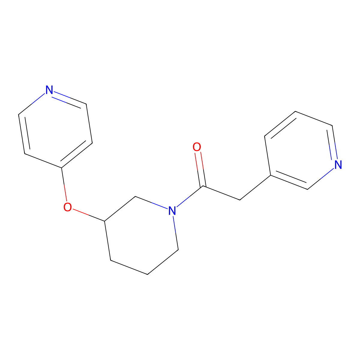 2-(Pyridin-3-yl)-1-(3-(pyridin-4-yloxy)piperidin-1-yl)ethanone molecular structure, CAS 2034433-84-4