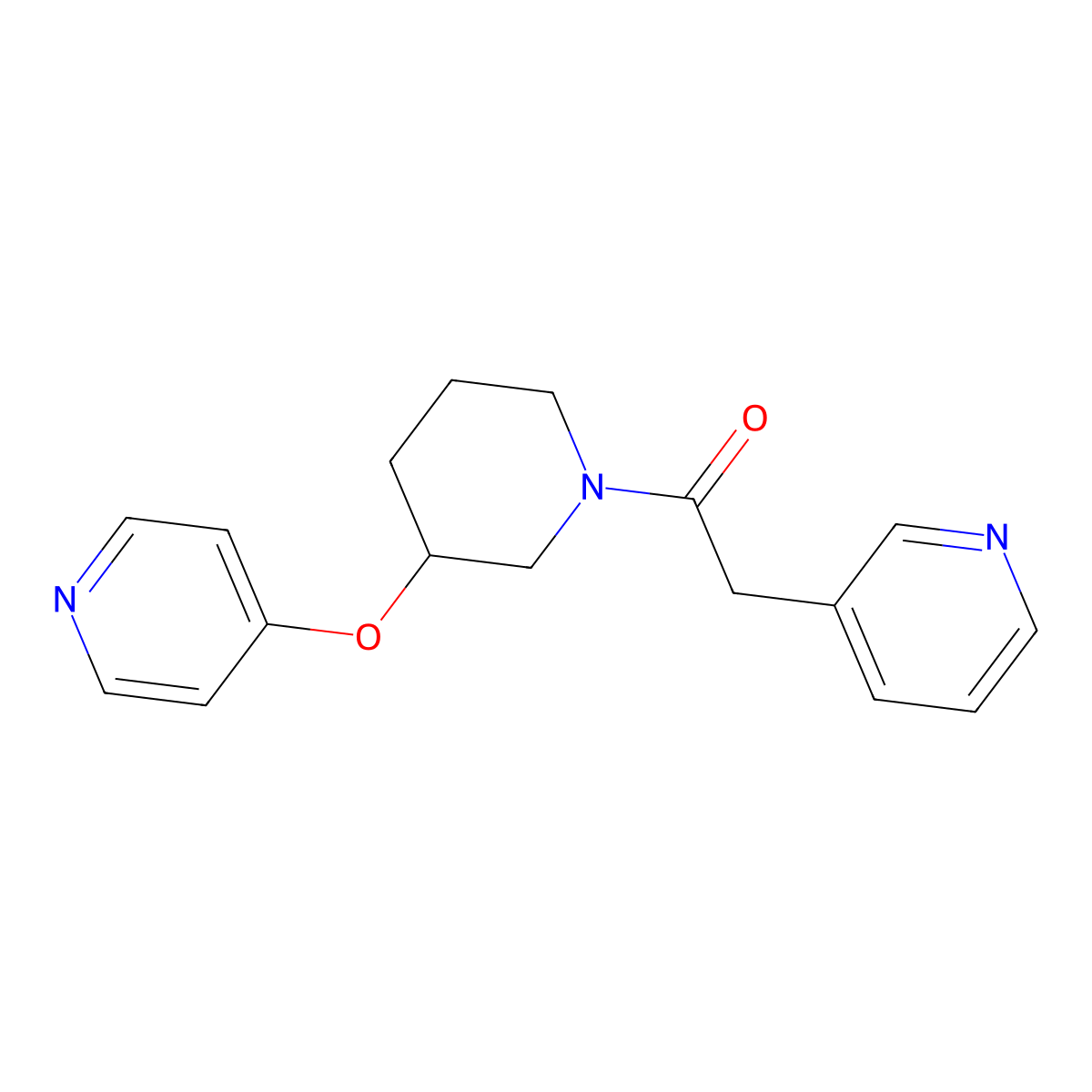 2-(Pyridin-3-yl)-1-(3-(pyridin-4-yloxy)piperidin-1-yl)ethanone molecular structure, CAS 2034433-84-4