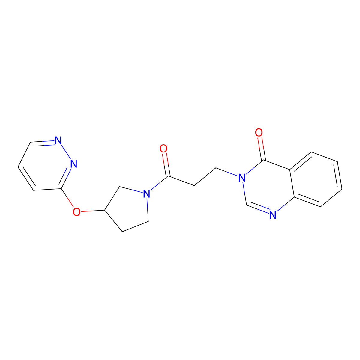 3-(3-oxo-3-(3-(pyridazin-3-yloxy)pyrrolidin-1-yl)propyl)quinazolin-4(3H)-one molecular structure, CAS 2034433-90-2