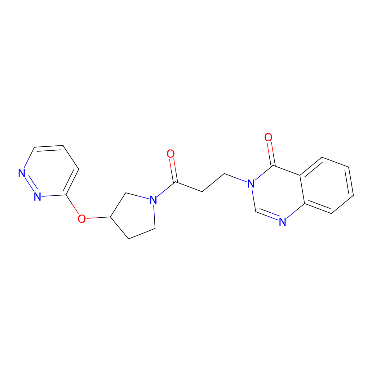 3-(3-oxo-3-(3-(pyridazin-3-yloxy)pyrrolidin-1-yl)propyl)quinazolin-4(3H)-one molecular structure, CAS 2034433-90-2