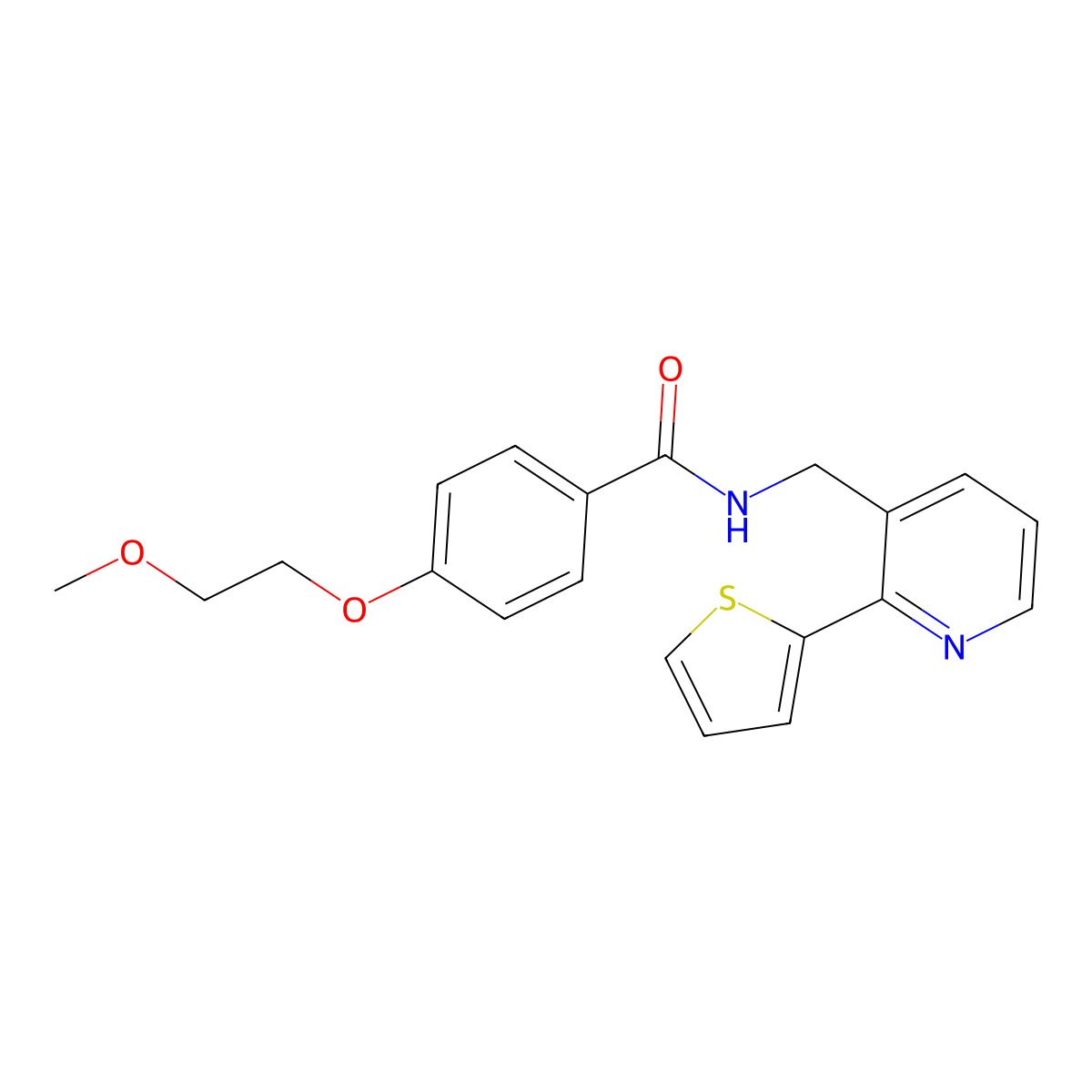 4-(2-methoxyethoxy)-N-{[2-(thiophen-2-yl)pyridin-3-yl]methyl}benzamide molecular structure, CAS 2034433-96-8