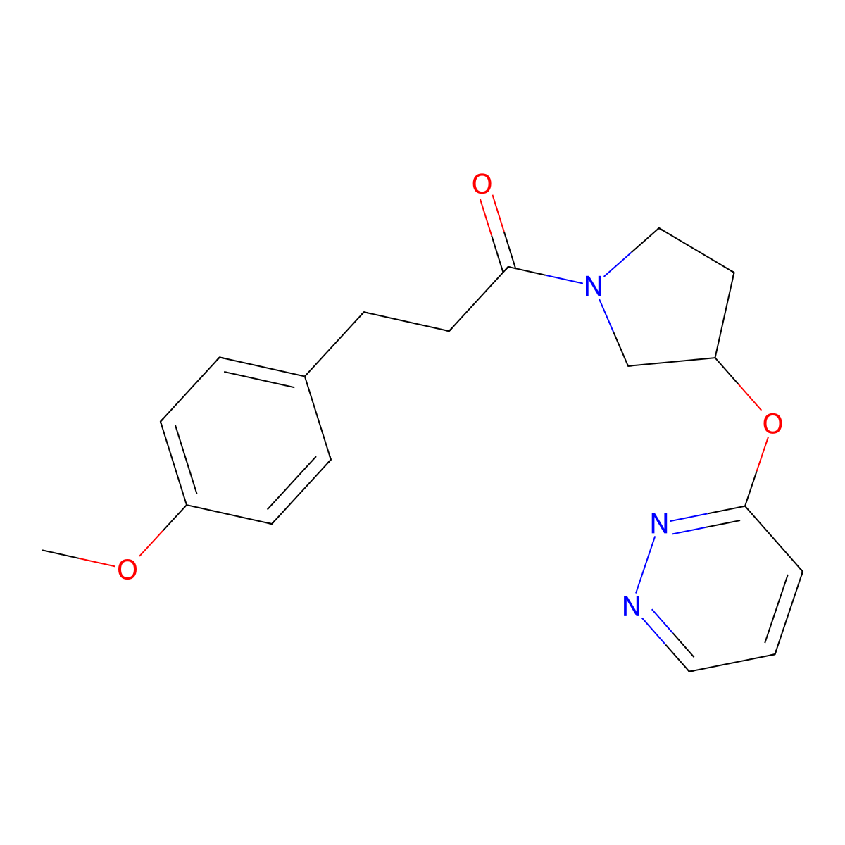 3-(4-Methoxyphenyl)-1-(3-(pyridazin-3-yloxy)pyrrolidin-1-yl)propan-1-one molecular structure, CAS 2034434-01-8