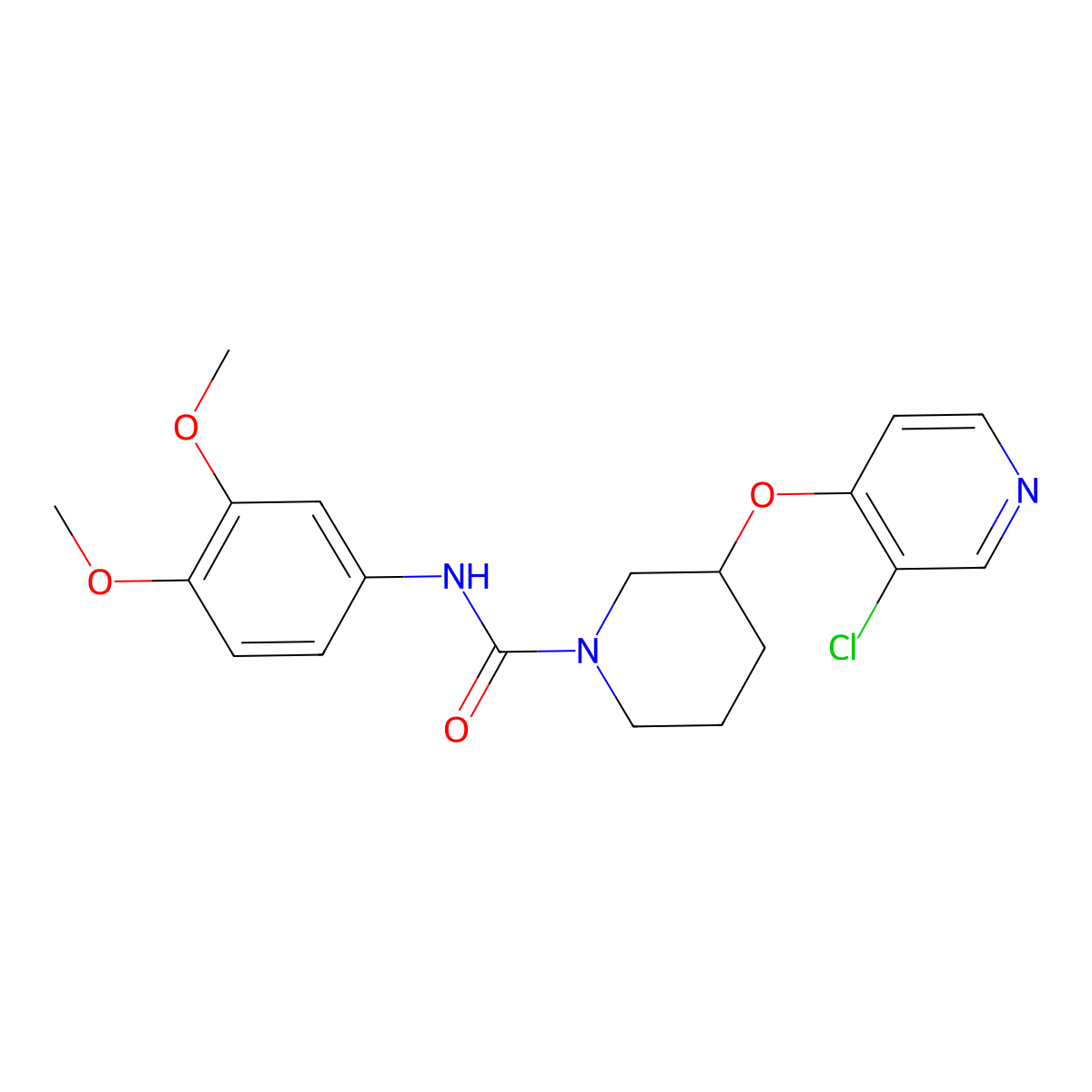 3-[(3-chloropyridin-4-yl)oxy]-N-(3,4-dimethoxyphenyl)piperidine-1-carboxamide molecular structure, CAS 2034434-07-4