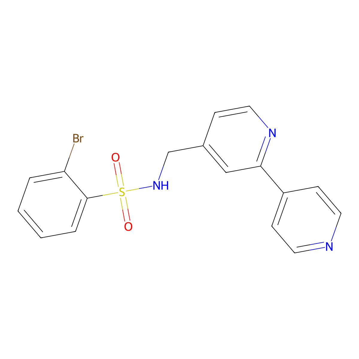 N-([2,4'-bipyridin]-4-ylmethyl)-2-bromobenzenesulfonamide molecular structure, CAS 2034434-10-9
