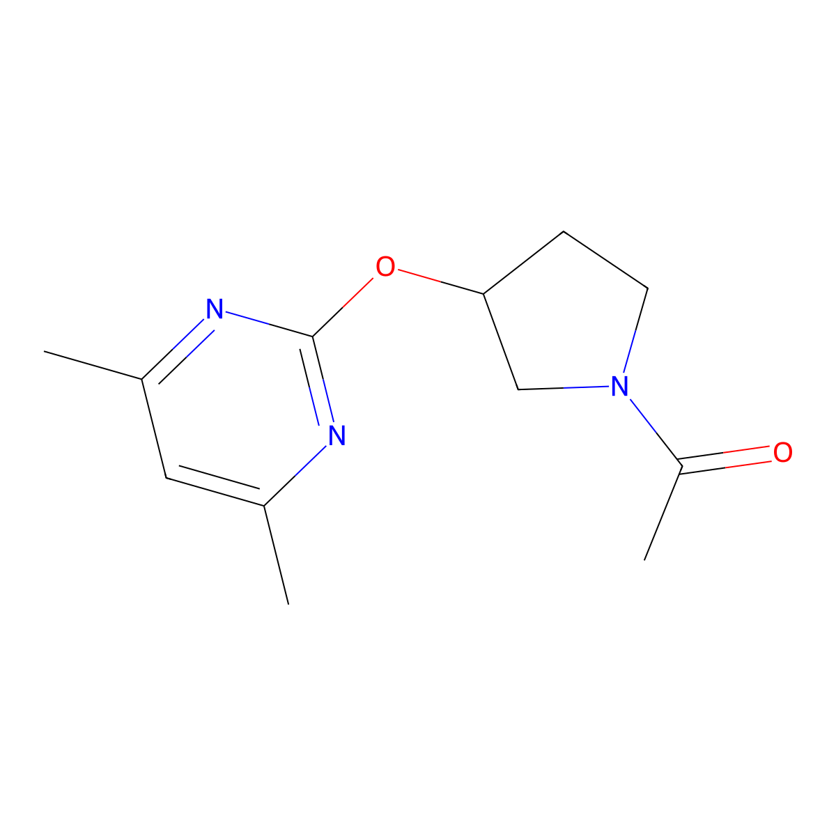 1-(3-((4,6-Dimethylpyrimidin-2-yl)oxy)pyrrolidin-1-yl)ethanone molecular structure, CAS 2034434-29-0