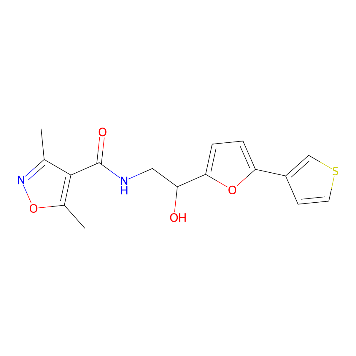 N-(2-hydroxy-2-(5-(thiophen-3-yl)furan-2-yl)ethyl)-3,5-dimethylisoxazole-4-carboxamide molecular structure, CAS 2034434-32-5