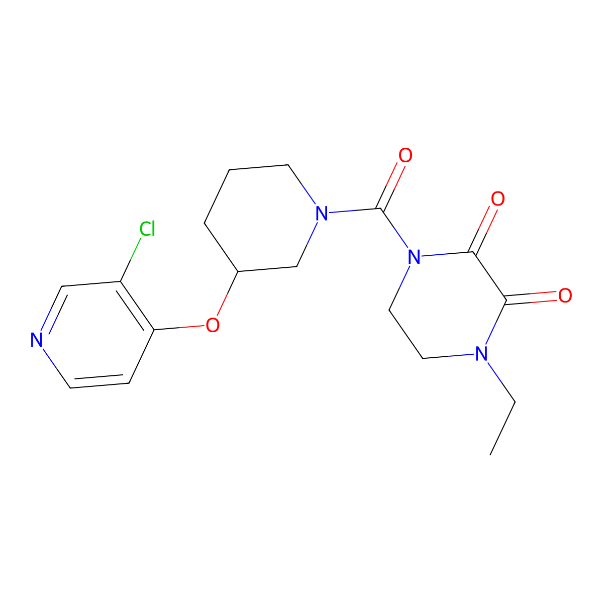 1-{3-[(3-Chloropyridin-4-yl)oxy]piperidine-1-carbonyl}-4-ethylpiperazine-2,3-dione molecular structure, CAS 2034434-34-7