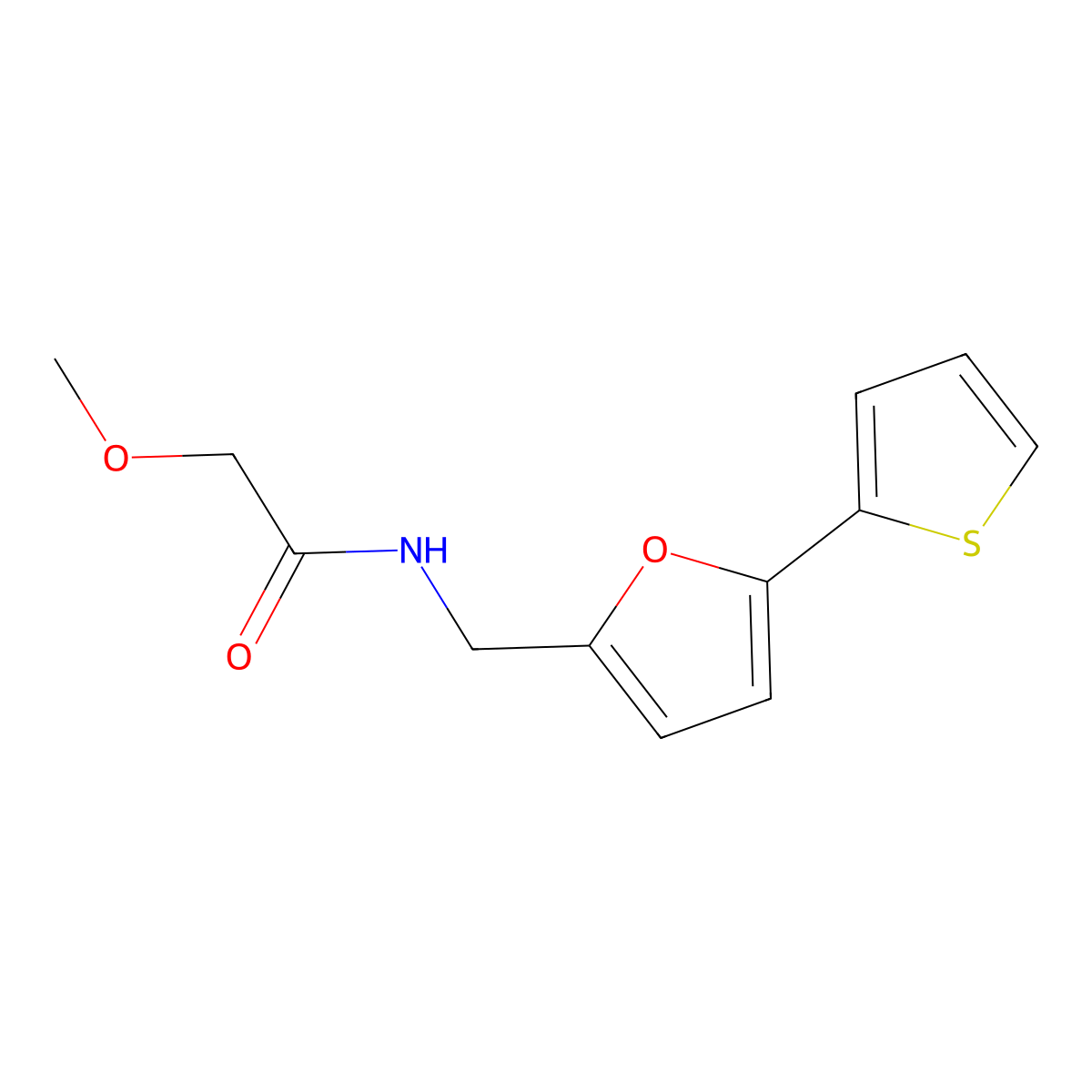 2-methoxy-N-{[5-(thiophen-2-yl)furan-2-yl]methyl}acetamide molecular structure, CAS 2034434-35-8