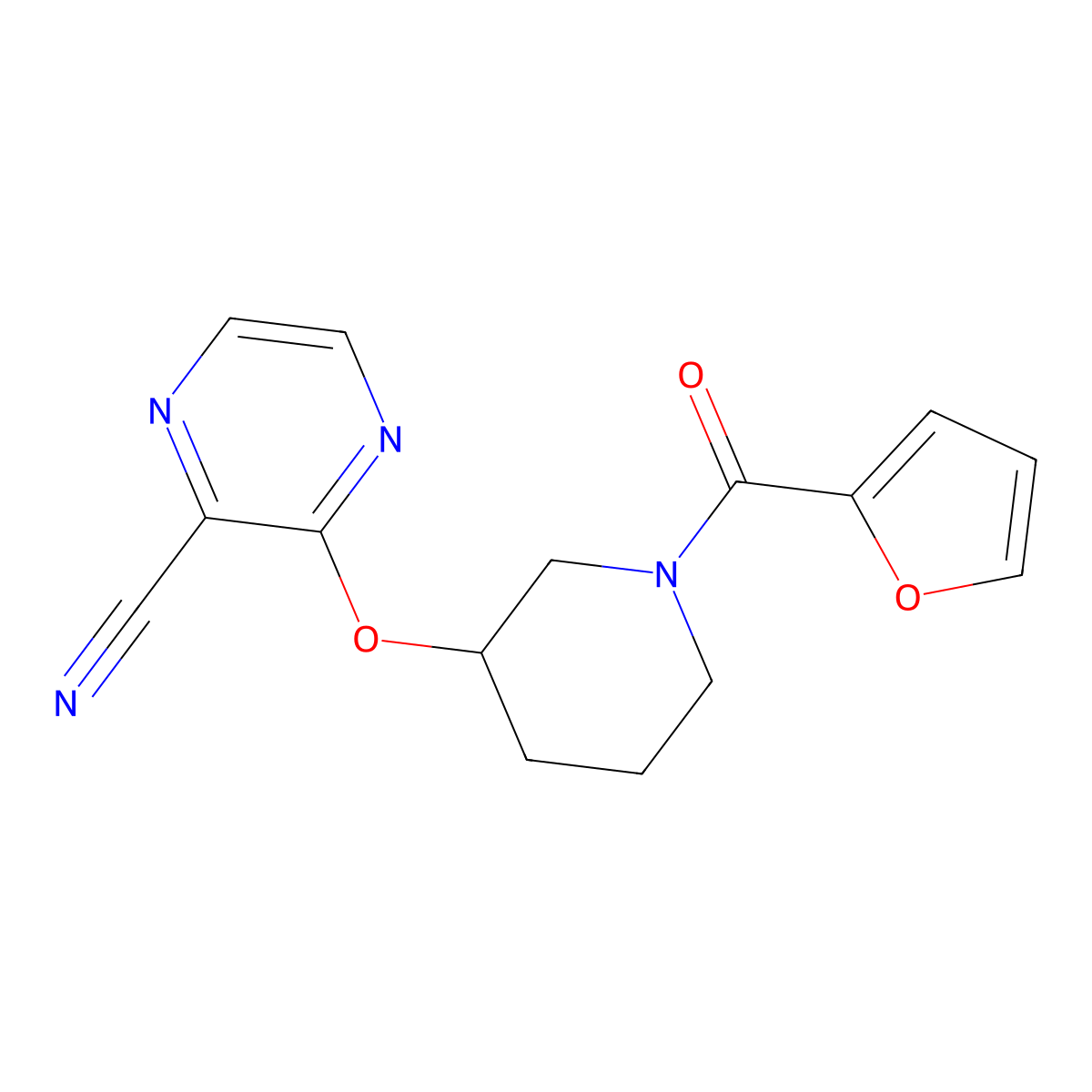 3-{[1-(Furan-2-carbonyl)piperidin-3-yl]oxy}pyrazine-2-carbonitrile molecular structure, CAS 2034434-40-5