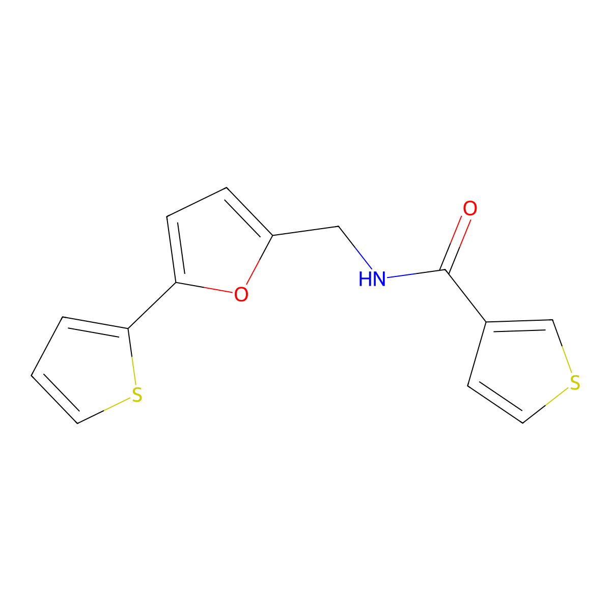 N-{[5-(thiophen-2-yl)furan-2-yl]methyl}thiophene-3-carboxamide molecular structure, CAS 2034434-42-7