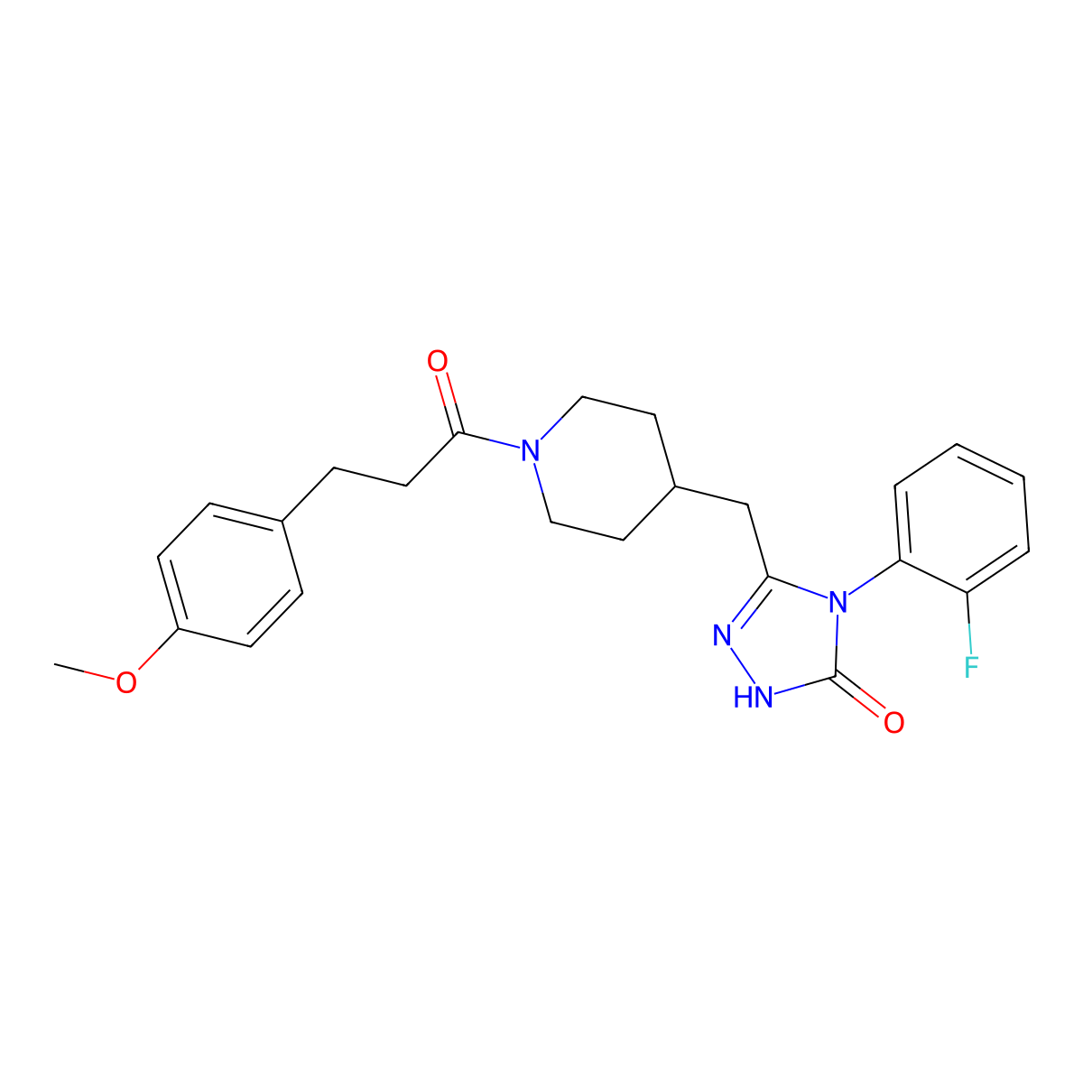 4-(2-fluorophenyl)-3-((1-(3-(4-methoxyphenyl)propanoyl)piperidin-4-yl)methyl)-1H-1,2,4-triazol-5(4H)-one molecular structure, CAS 2034434-53-0
