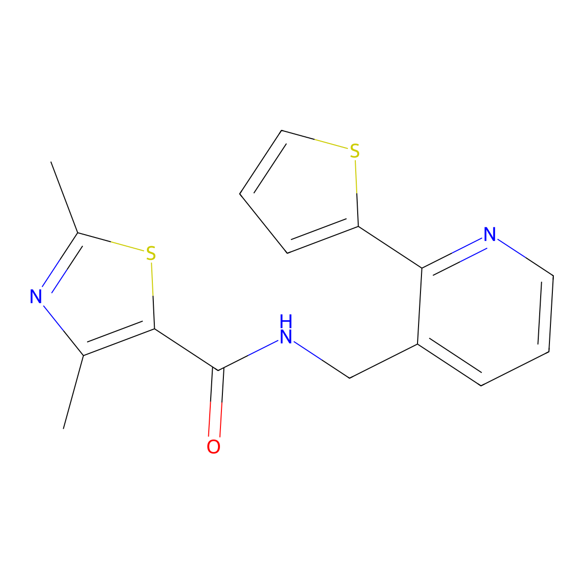 2,4-dimethyl-N-((2-(thiophen-2-yl)pyridin-3-yl)methyl)thiazole-5-carboxamide molecular structure, CAS 2034434-63-2
