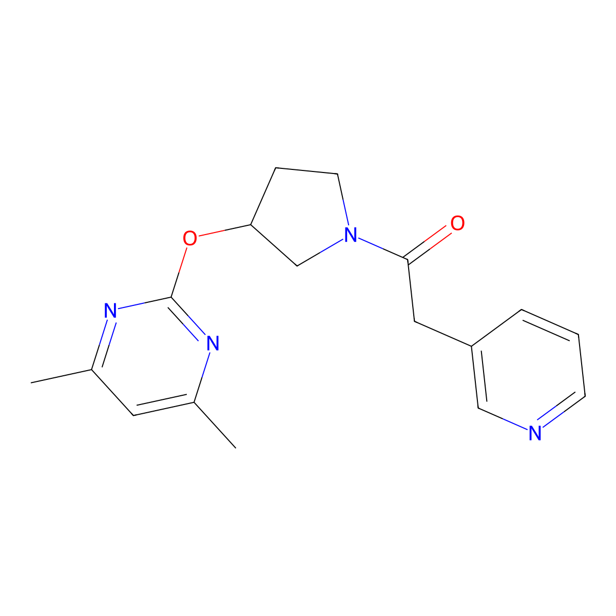 1-(3-((4,6-Dimethylpyrimidin-2-yl)oxy)pyrrolidin-1-yl)-2-(pyridin-3-yl)ethanone molecular structure, CAS 2034434-71-2