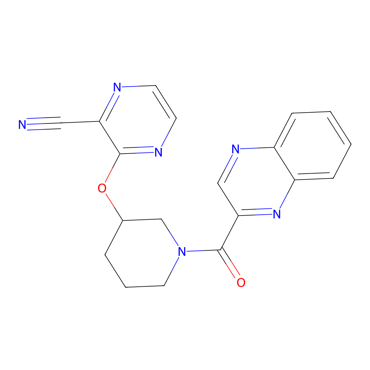 3-{[1-(Quinoxaline-2-carbonyl)piperidin-3-yl]oxy}pyrazine-2-carbonitrile molecular structure, CAS 2034434-74-5