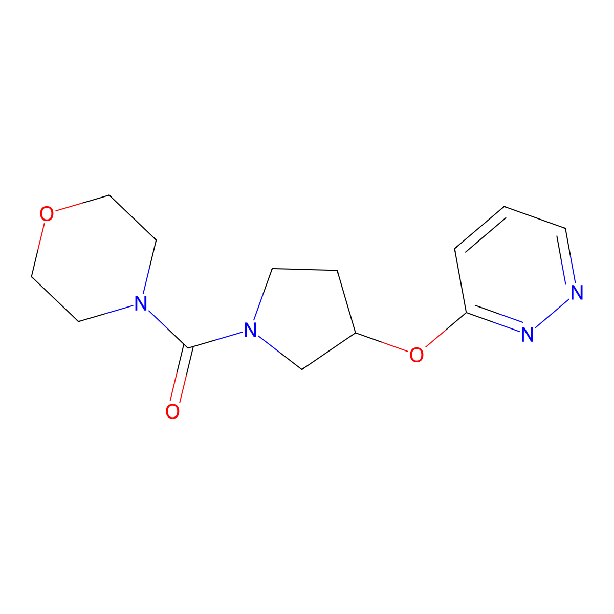 Morpholino(3-(pyridazin-3-yloxy)pyrrolidin-1-yl)methanone molecular structure, CAS 2034434-75-6