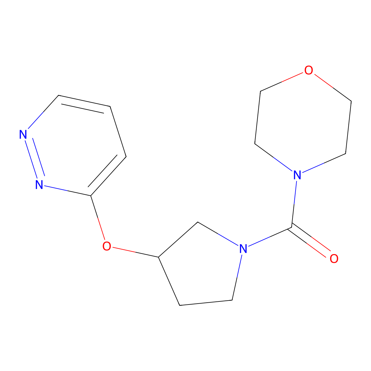 Morpholino(3-(pyridazin-3-yloxy)pyrrolidin-1-yl)methanone molecular structure, CAS 2034434-75-6