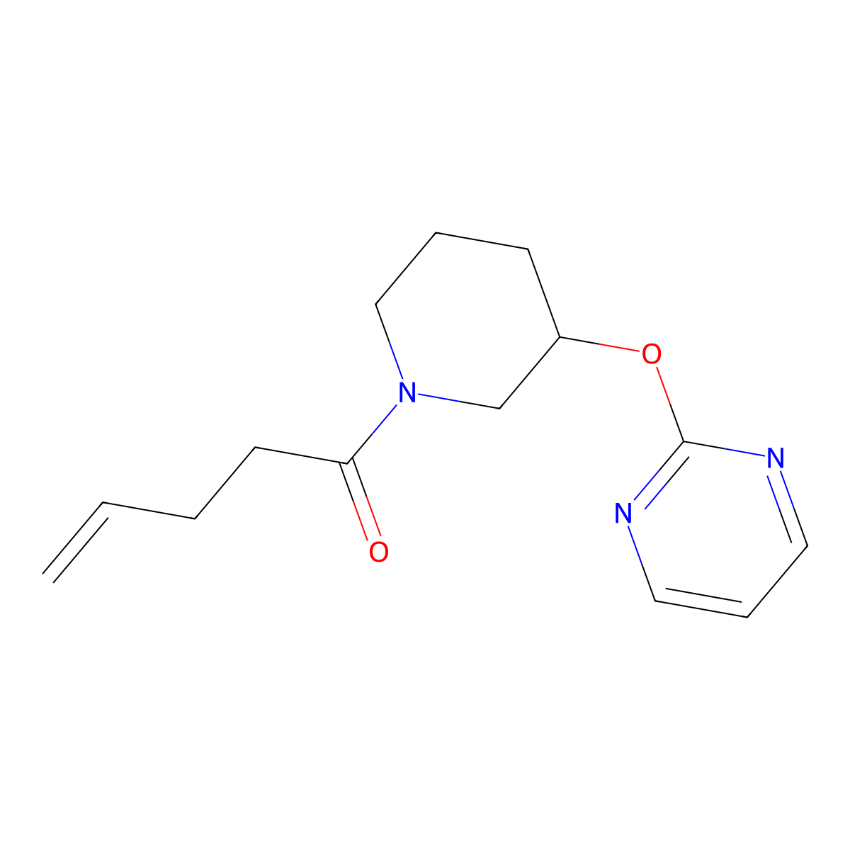 1-(3-(Pyrimidin-2-yloxy)piperidin-1-yl)pent-4-en-1-one molecular structure, CAS 2034434-80-3