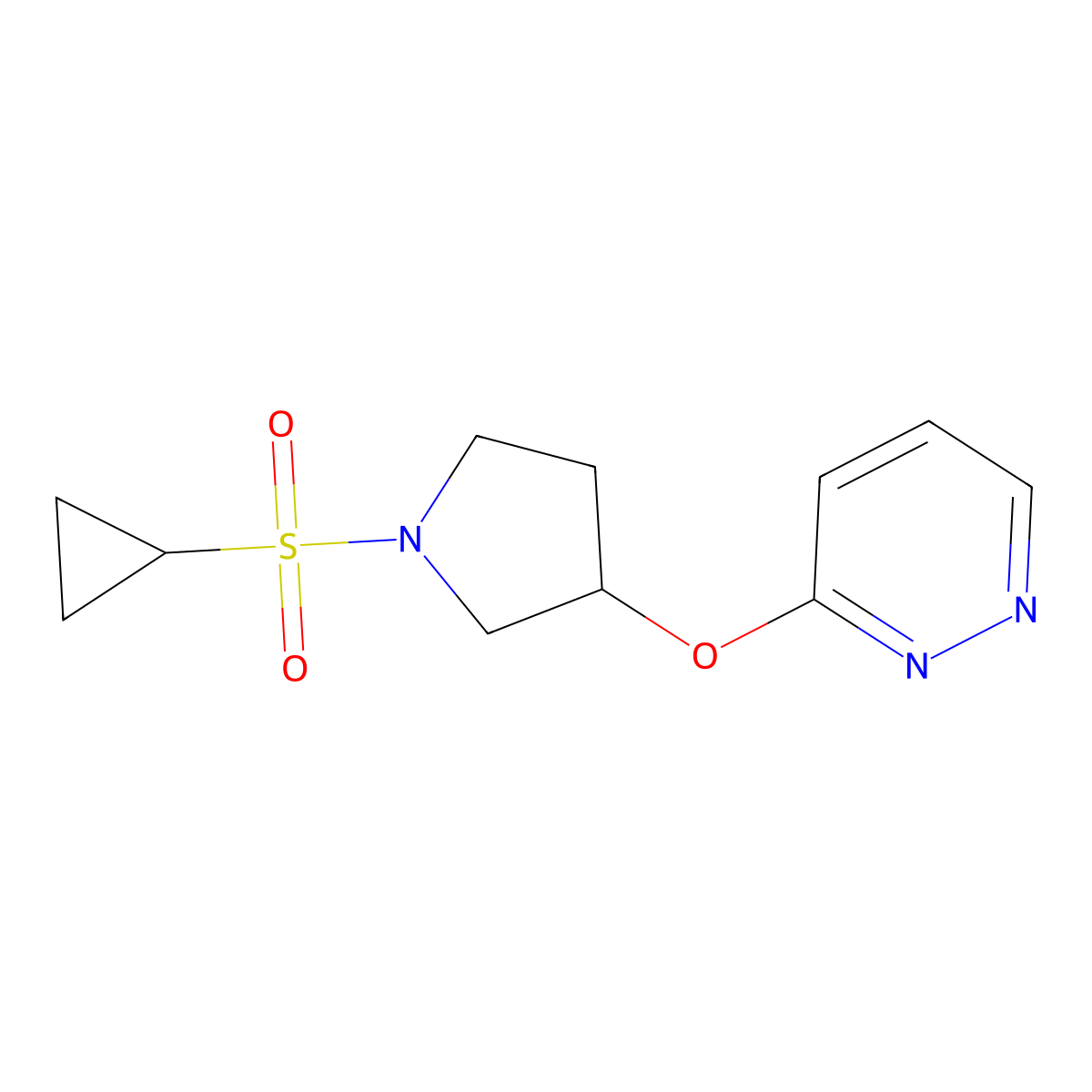 3-((1-(Cyclopropylsulfonyl)pyrrolidin-3-yl)oxy)pyridazine molecular structure, CAS 2034434-87-0