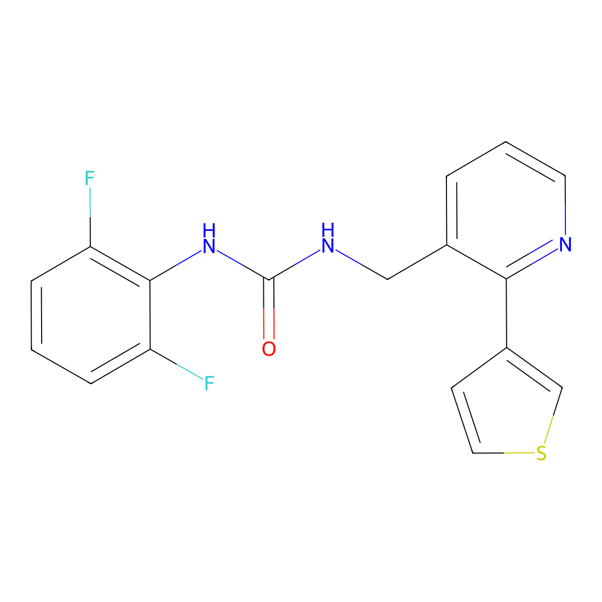 1-(2,6-Difluorophenyl)-3-{[2-(thiophen-3-yl)pyridin-3-yl]methyl}urea molecular structure, CAS 2034434-97-2