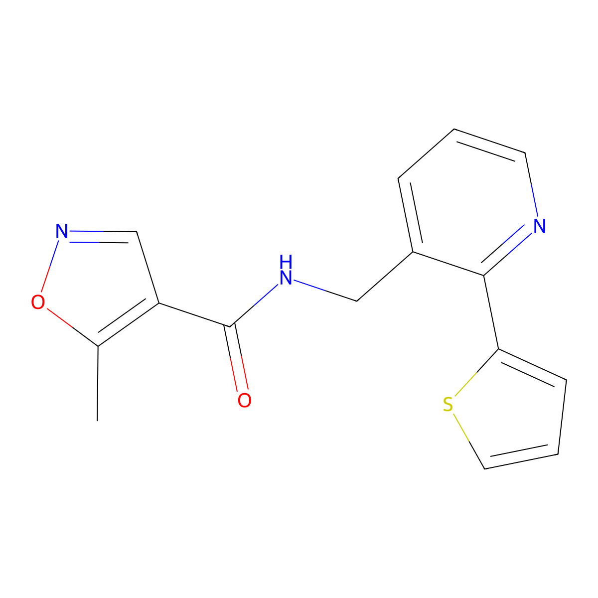 5-methyl-N-((2-(thiophen-2-yl)pyridin-3-yl)methyl)isoxazole-4-carboxamide molecular structure, CAS 2034434-98-3