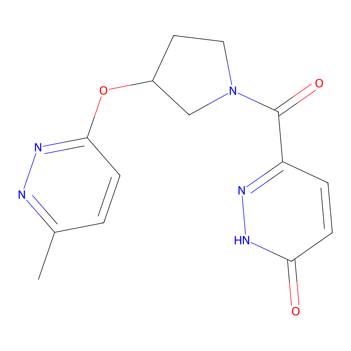 6-(3-((6-methylpyridazin-3-yl)oxy)pyrrolidine-1-carbonyl)pyridazin-3(2H)-one molecular structure, CAS 2034435-13-5
