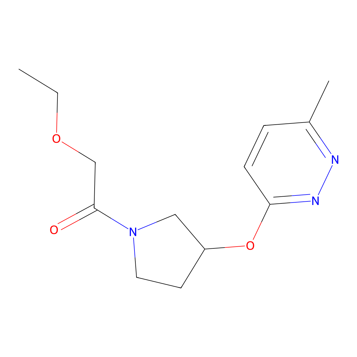 2-Ethoxy-1-(3-((6-methylpyridazin-3-yl)oxy)pyrrolidin-1-yl)ethanone molecular structure, CAS 2034435-22-6