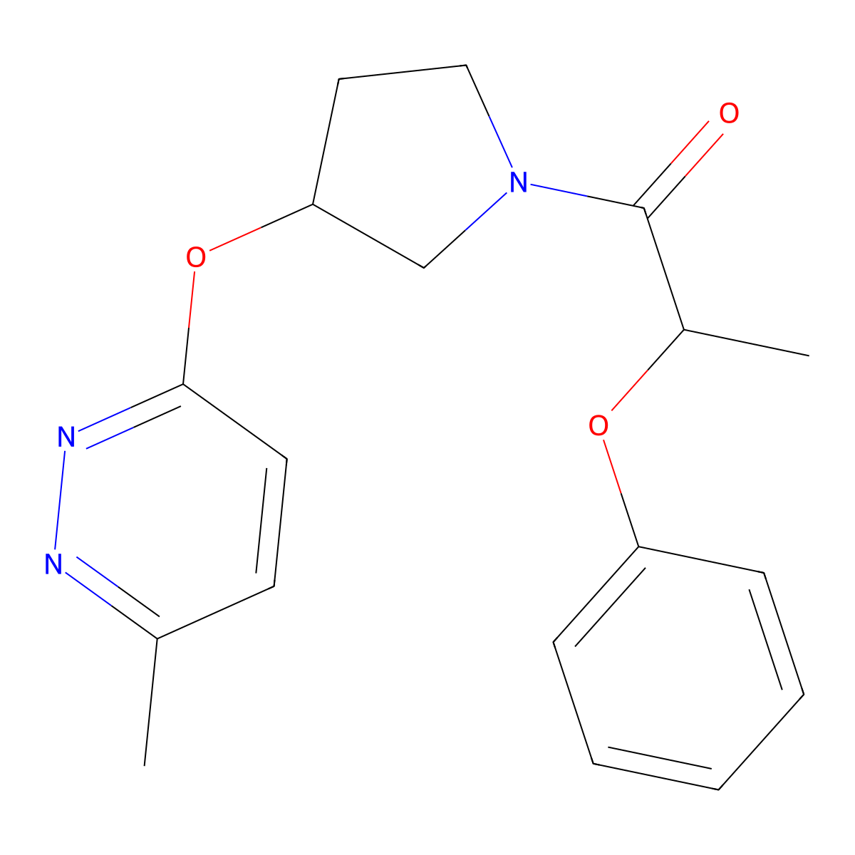 1-(3-((6-Methylpyridazin-3-yl)oxy)pyrrolidin-1-yl)-2-phenoxypropan-1-one molecular structure, CAS 2034435-33-9