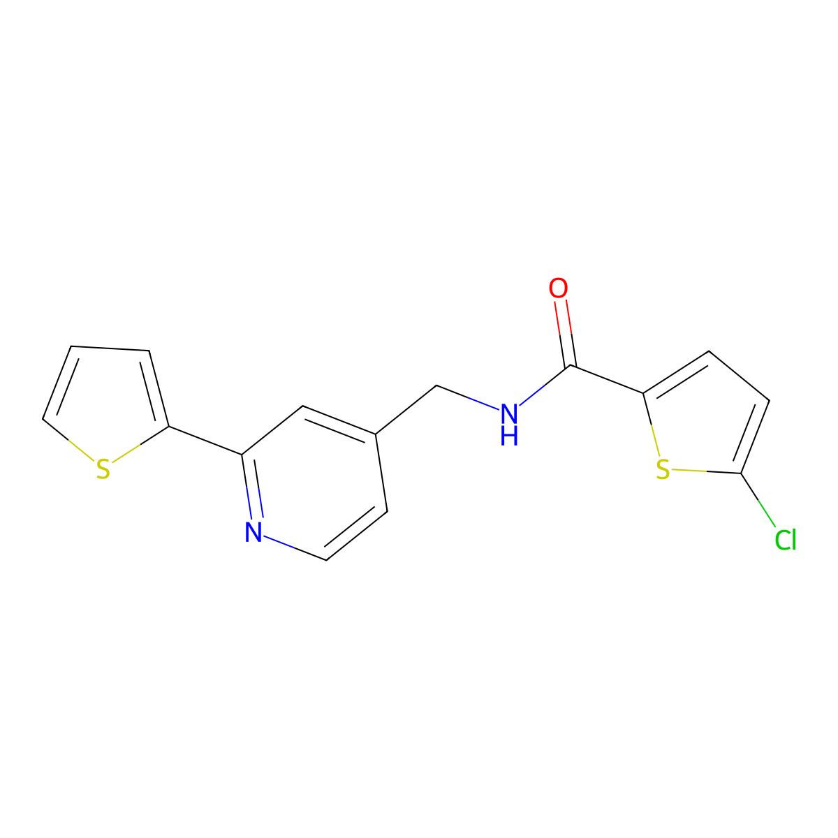 5-chloro-N-{[2-(thiophen-2-yl)pyridin-4-yl]methyl}thiophene-2-carboxamide molecular structure, CAS 2034435-43-1